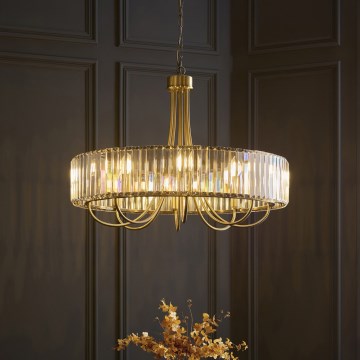 Endon 119611 - Lustre à chaîne VISCONTI 8xE14/6W/230V laiton