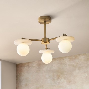 Endon 120036 - Lustre à tige CERCHIO 3xG9/5W/230V, finition en laiton