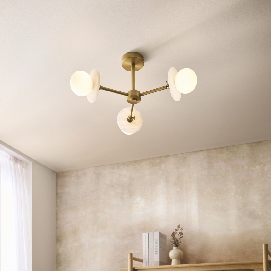 Endon 120036 - Lustre à tige CERCHIO 3xG9/5W/230V, finition en laiton