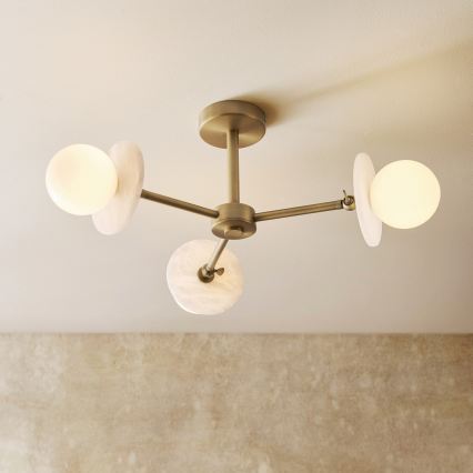 Endon 120036 - Lustre à tige CERCHIO 3xG9/5W/230V, finition en laiton