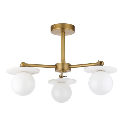 Endon 120036 - Lustre à tige CERCHIO 3xG9/5W/230V, finition en laiton