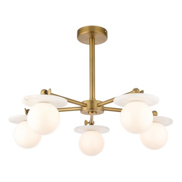 Endon 120037 - Kroonluchter CERCHIO met stang 5xG9/5W/230V messing