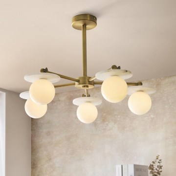 Endon 120037 - Lustre sur tige CERCHIO 5xG9/5W/230V en laiton