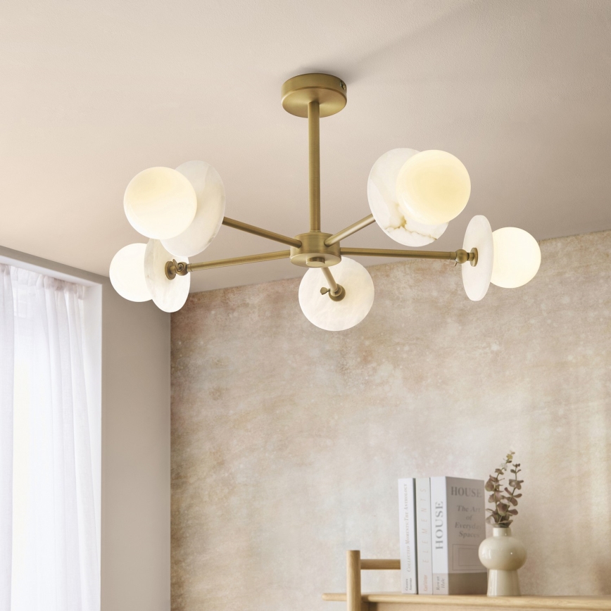 Endon 120037 - Lustre sur tige CERCHIO 5xG9/5W/230V en laiton