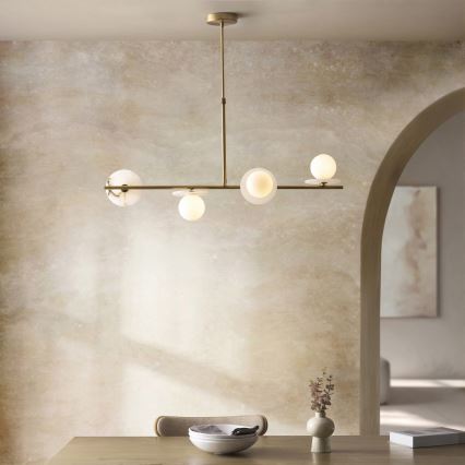 Endon 120038 - Hanglamp met stang CERCHIO 4xG9/5W/230V messing
