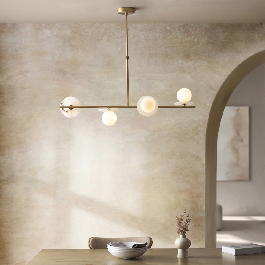 Endon 120038 - Hanglamp met stang CERCHIO 4xG9/5W/230V messing