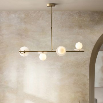 Endon 120038 - Lustre sur tige CERCHIO 4xG9/5W/230V laiton