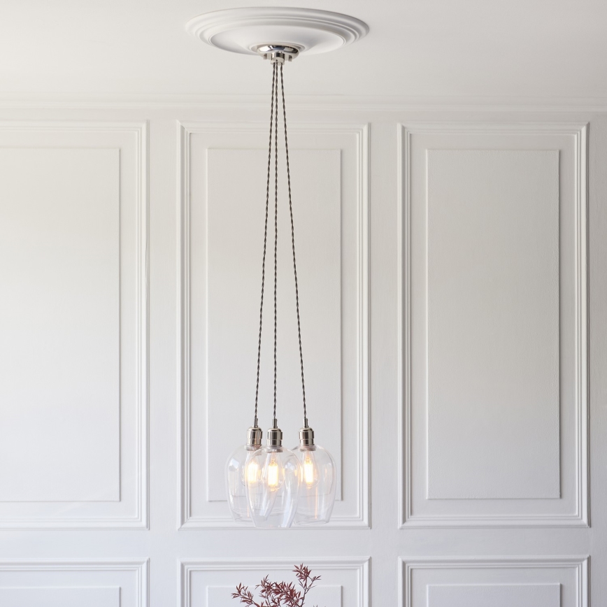 Endon 120644 - Hanglamp met snoer 3xE27/10W/230V glanzend chroom