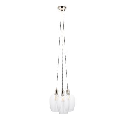 Endon 120644 - Hanglamp met snoer 3xE27/10W/230V glanzend chroom