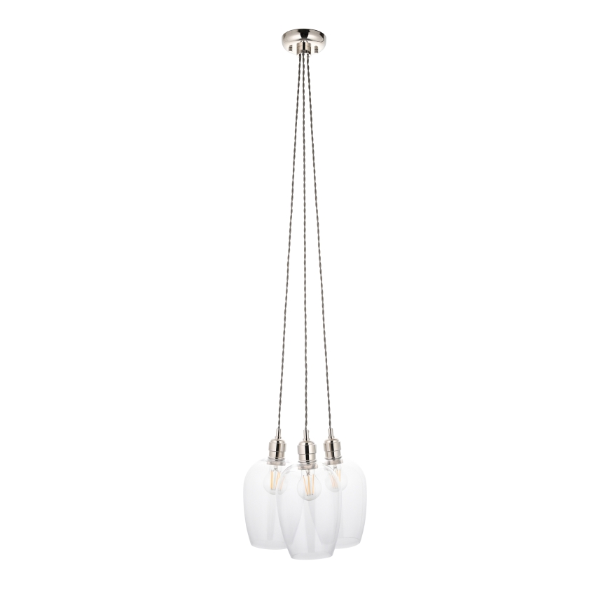 Endon 120644 - Hanglamp met snoer 3xE27/10W/230V glanzend chroom