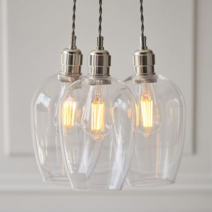 Endon 120644 - Hanglamp met snoer 3xE27/10W/230V glanzend chroom