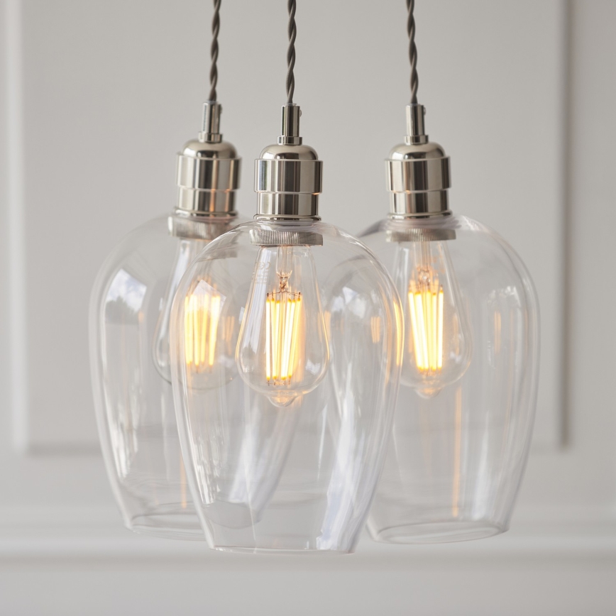Endon 120644 - Hanglamp met snoer 3xE27/10W/230V glanzend chroom