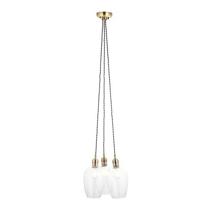 Endon 120648 - Hanglamp aan kabel 3xE27/10W/230V messing