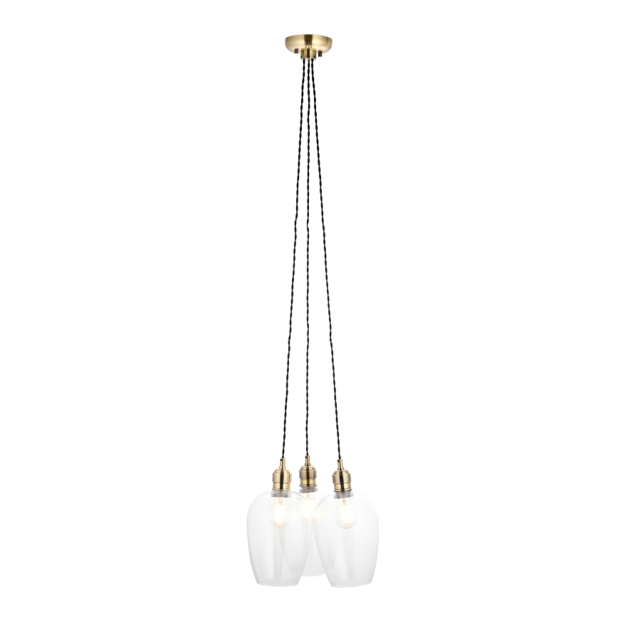 Endon 120648 - Hanglamp aan kabel 3xE27/10W/230V messing