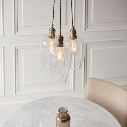 Endon 120648 - Hanglamp aan kabel 3xE27/10W/230V messing