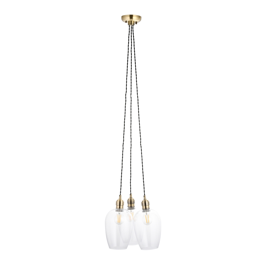 Endon 120648 - Hanglamp aan kabel 3xE27/10W/230V messing