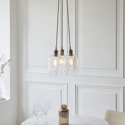 Endon 120648 - Suspension sur câble 3xE27/10W/230V en laiton
