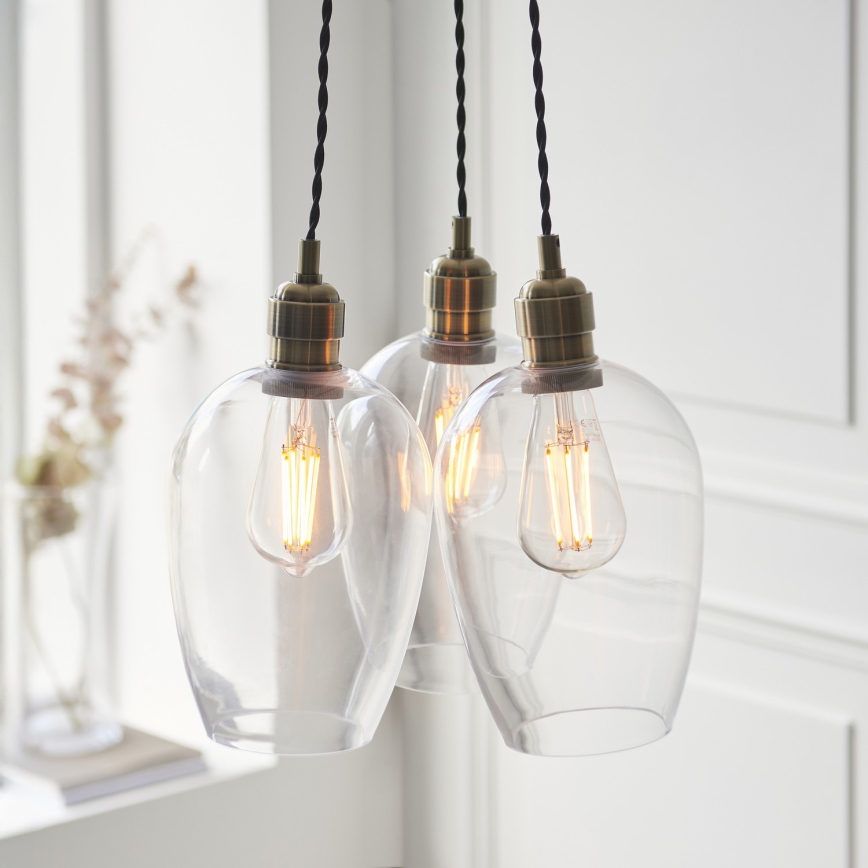 Endon 120648 - Suspension sur câble 3xE27/10W/230V en laiton