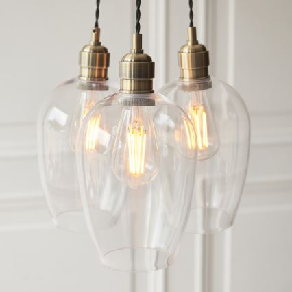 Endon 120648 - Suspension sur câble 3xE27/10W/230V en laiton