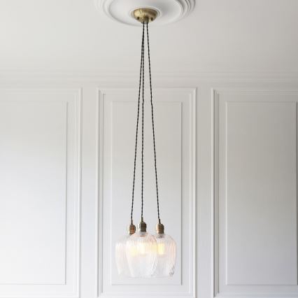 Endon 120656 - Suspension sur câble 3xE27/10W/230V laiton