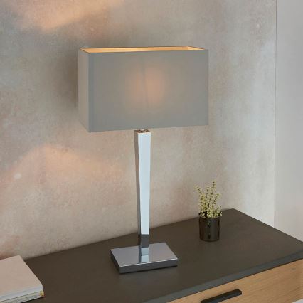 Endon 56707 - Lampe de table MORETO 1xE27/60W/230V chrome brillant/gris