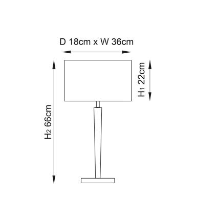 Endon 56707 - Tafellamp MORETO 1xE27/60W/230V glanzend chroom/grijs