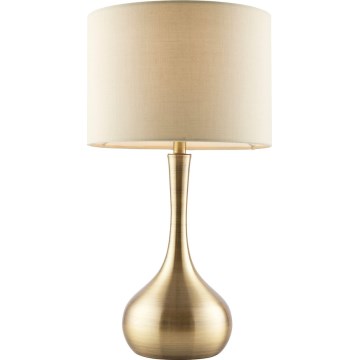 Endon 61191 - Lampe de table dimmable PICCADILLY 1xE14/40W/230V laiton/beige