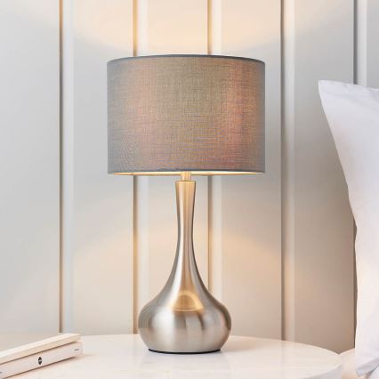 Endon 61192 - Lampe de table dimmable PICCADILLY 1xE14/40W/230V chrome mat/gris