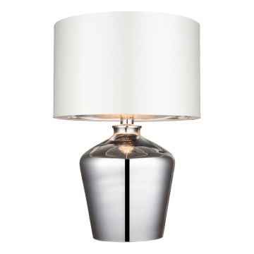 Endon 61198 - Tafellamp WALDORF 1xE27/10W/230V glanzend chroom/wit