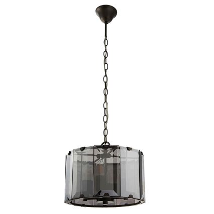Endon 61281 - Kroonluchter aan ketting CLOONEY 4xE14/40W/230V zwart/rookglas