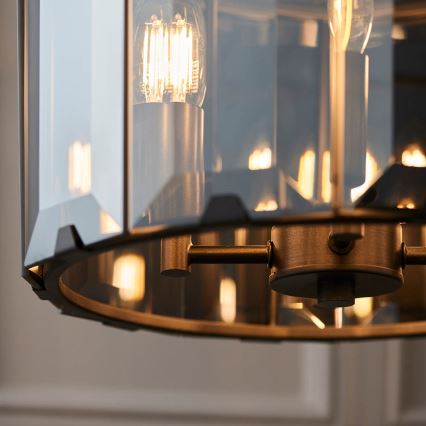 Endon 61281 - Kroonluchter aan ketting CLOONEY 4xE14/40W/230V zwart/rookglas