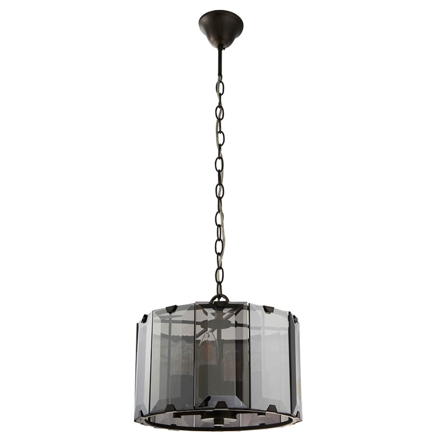 Endon 61281 - Lustre sur chaîne CLOONEY 4xE14/40W/230V noir/fumé