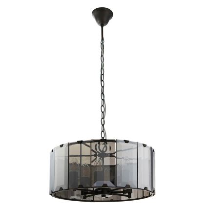 Endon 61294 - Hanglamp aan een ketting CLOONEY 8xE14/40W/230V zwart/gerookt