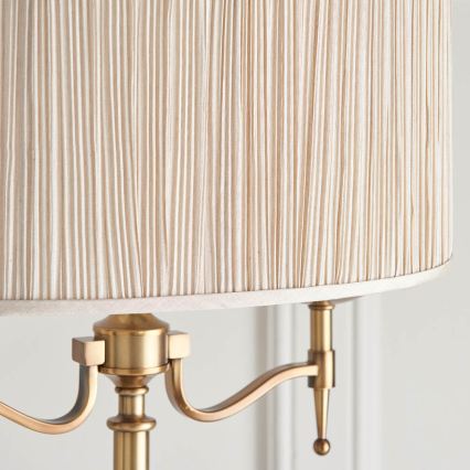 Endon 63620 - Vloerlamp STANFORD 2xE14/40W/230V messing/beige