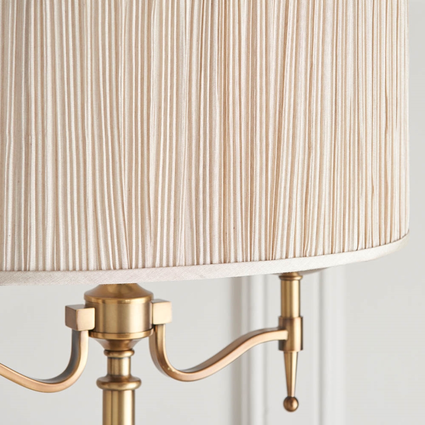 Endon 63620 - Vloerlamp STANFORD 2xE14/40W/230V messing/beige