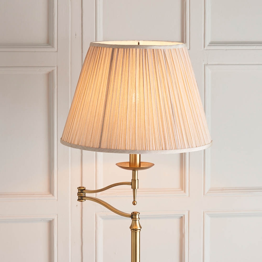 Endon 63621 - Vloerlamp STANFORD 1xE27/60W/230V messing/beige