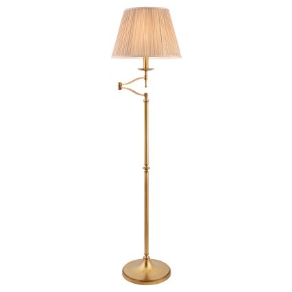 Endon 63621 - Vloerlamp STANFORD 1xE27/60W/230V messing/beige