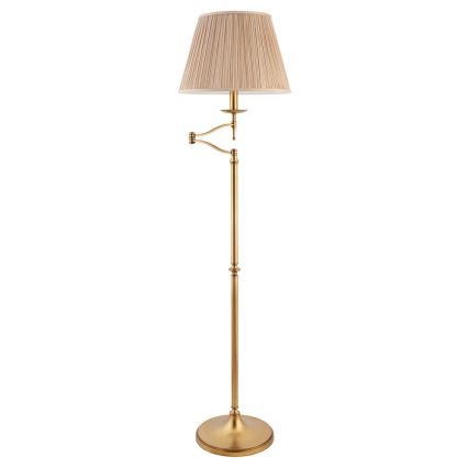 Endon 63621 - Vloerlamp STANFORD 1xE27/60W/230V messing/beige