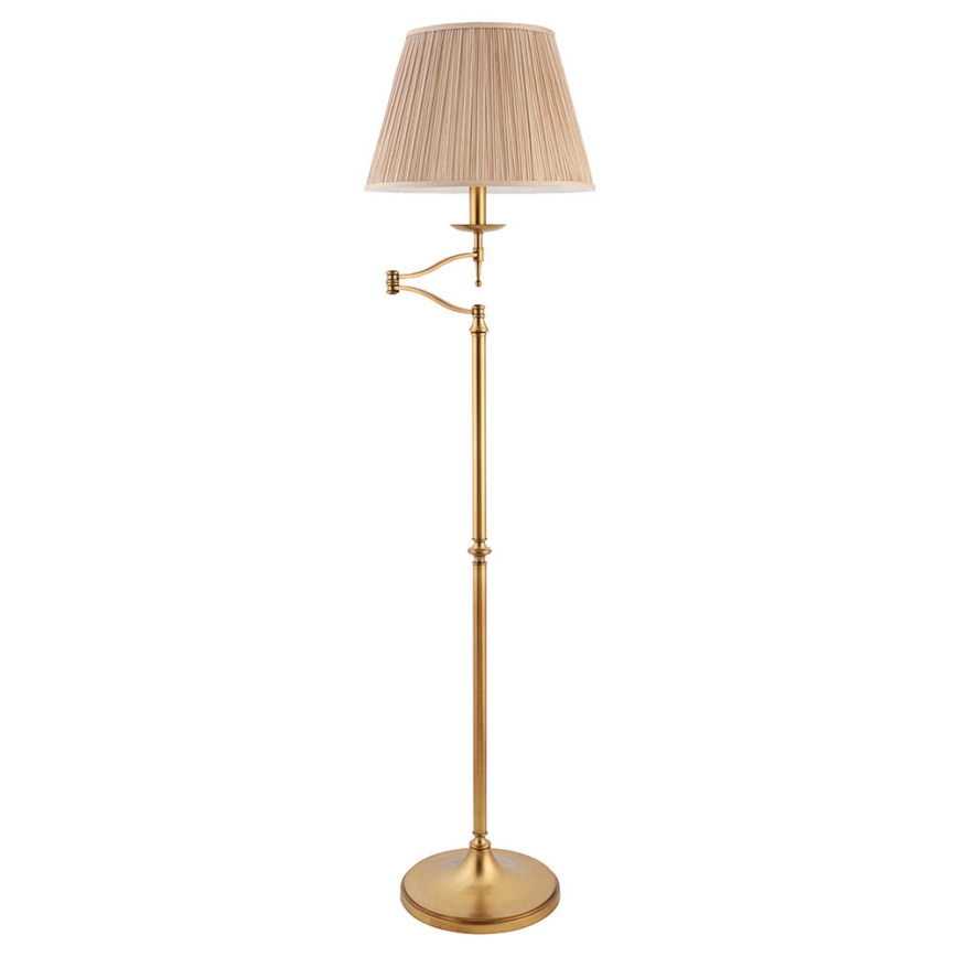 Endon 63621 - Vloerlamp STANFORD 1xE27/60W/230V messing/beige