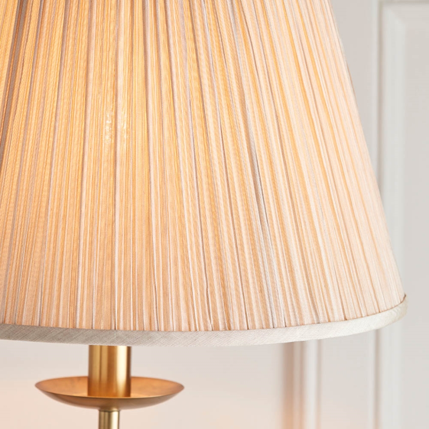 Endon 63621 - Vloerlamp STANFORD 1xE27/60W/230V messing/beige