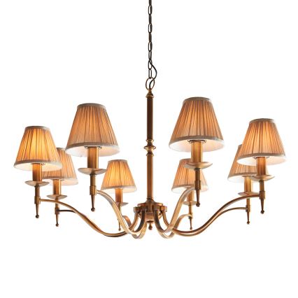 Endon 63629 - Kroonluchter aan ketting STANFORD 8xE14/40W/230V messing/beige