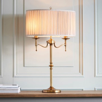 Endon 63648 - Lampe de table STANFORD 2xE14/40W/230V laiton/beige