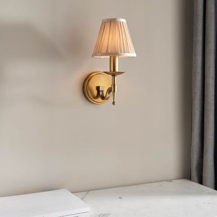 Endon 63653 - Applique murale STANFORD 1xE14/40W/230V, finition laiton/beige