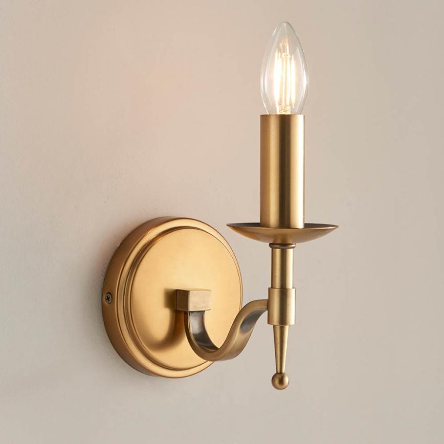 Endon 63653 - Wandlamp STANFORD 1xE14/40W/230V messing/beige