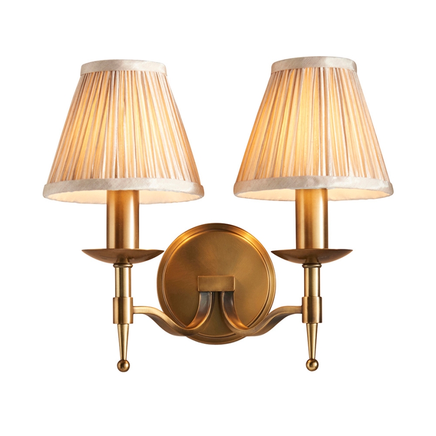 Endon 63654 - Wandlamp STANFORD 2xE14/40W/230V messing/beige