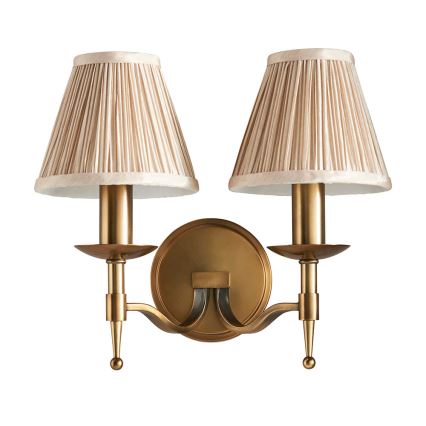 Endon 63654 - Wandlamp STANFORD 2xE14/40W/230V messing/beige