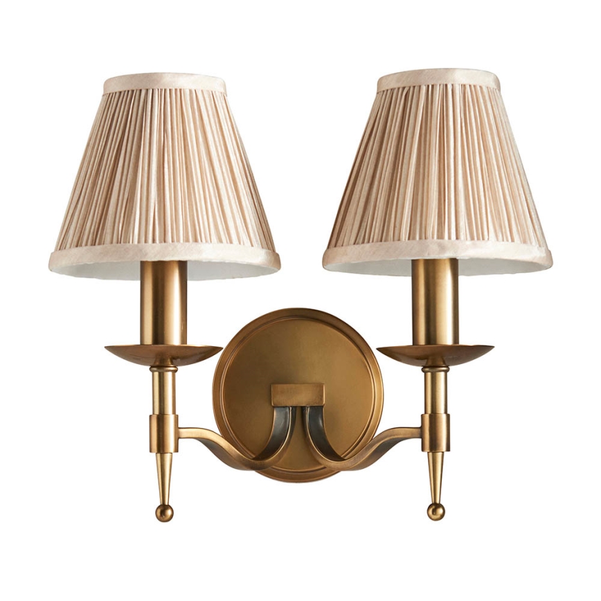 Endon 63654 - Wandlamp STANFORD 2xE14/40W/230V messing/beige