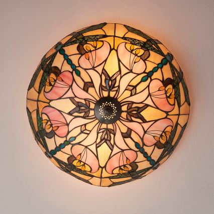 Endon 63922 - Tiffany-plafondlamp ASHTON, 2x E27 (max. 60 W), 230 V, Ø 45 cm