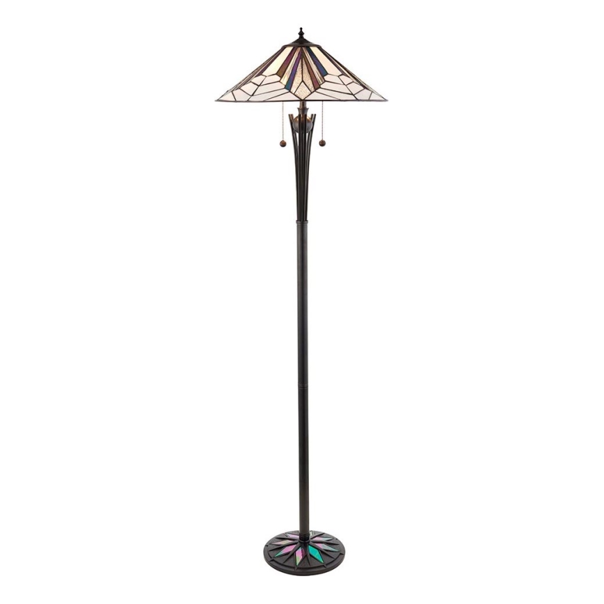 Endon 63934 - Lampadaire Tiffany ASTORIA 2xE27/60W/230V Ø 48 cm