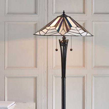 Endon 63934 - Lampadaire Tiffany ASTORIA 2xE27/60W/230V Ø 48 cm